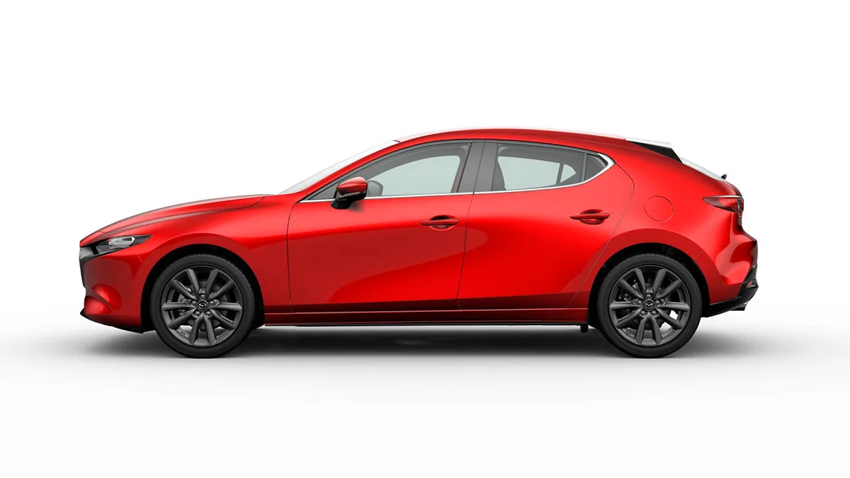 Mazda 3 2.5L e-Skyactiv G MHEV 140CV 6AT Centre-Line RD en renting a Barcelona — Lateral
